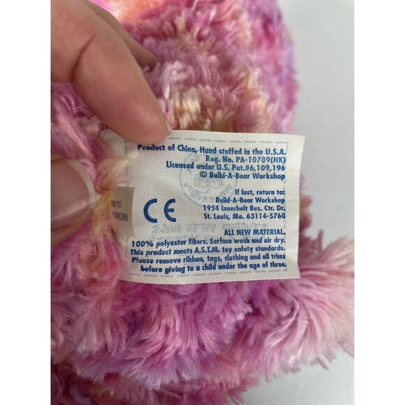 Build a Bear Endless Hugs Plush Bear 16 in Orange Sherbet Pink Heart Nose - Picture 8 of 12